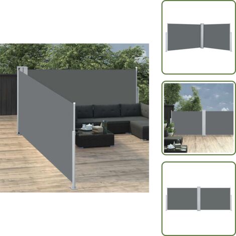 Tenda da sole antracite - vidaXL Tenda da Sole Laterale Retrattile Antracite 100x1000 cm - Tenda da sole per giardino