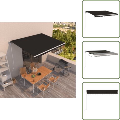 Tenda da sole antracite - vidaXL Tenda da Sole Retrattile Automatica 400x350 cm Antracite -