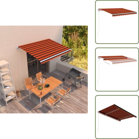 Tenda da sole arancione marrone - vidaXL Tenda da Sole Retrattile Automatica 300x250cm Arancione Marrone -