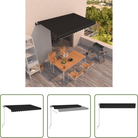 Tenda da sole automatica -  Tenda da Sole Retrattile Automatica 450x350 cm Antracite