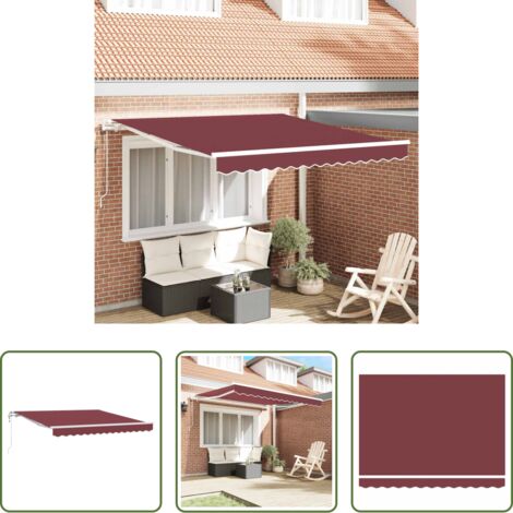 Tenda da sole automatica -  Tenda da Sole Retrattile Automatica Bordò 300x250 cm