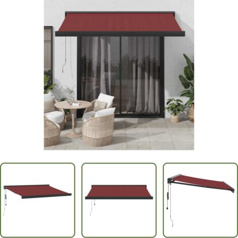Tenda da sole automatica -  Tenda da Sole Retrattile Automatica Bordò 350x250 cm
