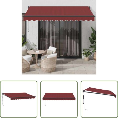 Tenda da sole automatica -  Tenda da Sole Retrattile Automatica Bordò 350x250 cm