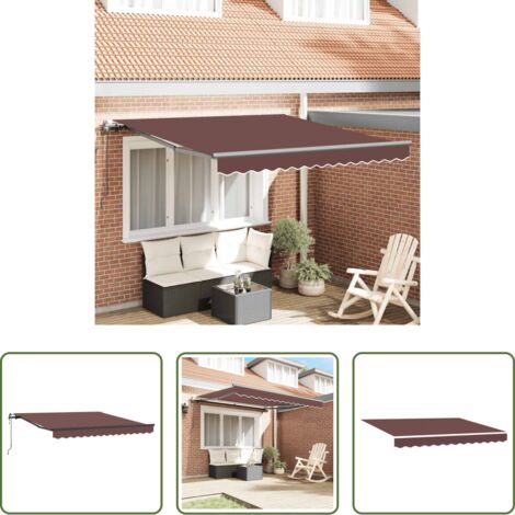 Tenda da sole automatica -  Tenda da Sole Retrattile Automatica Marrone 300x250 cm
