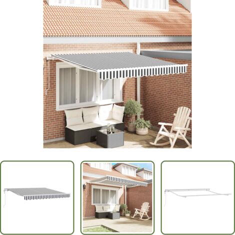 Tenda da sole automatica -  Tenda Sole Retrattile Automatica 300x250 cm Antracite e Bianco