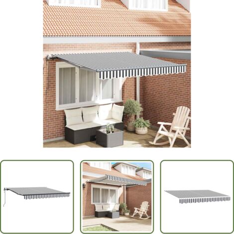 Tenda da sole automatica -  Tenda Sole Retrattile Automatica Antracite e Bianco 300x250 cm
