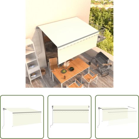 Tenda da sole automatica -  Tenda Sole Retrattile Automatica con Parasole 3,5x2,5 m Crema
