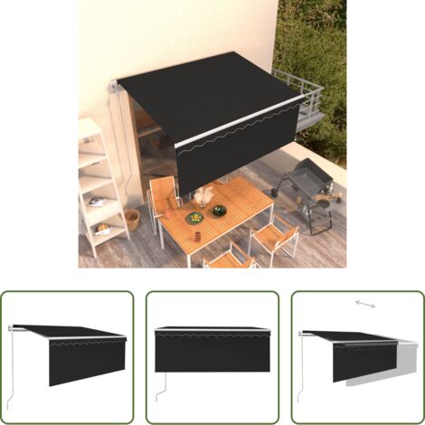 Tenda da sole automatica -  Tenda Sole Retrattile Automatica con Parasole 3x2,5m Antracite