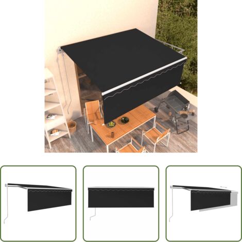 Tenda da sole automatica -  Tenda Sole Retrattile Automatica con Parasole 4,5x3m Antracite