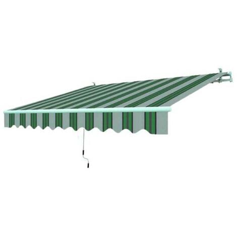 Tenda Da Sole Avvolgibile a Sbraccio Bianco/Verde Cm.195X150