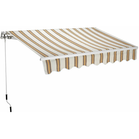 Tenda da Sole Barra Quadra 200x250 cm Tessuto in Poliestere Riga Beige