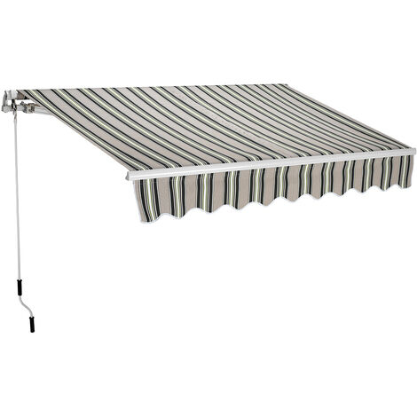 Tenda da Sole Barra Quadra 200x250 cm Tessuto in Poliestere Riga Verde