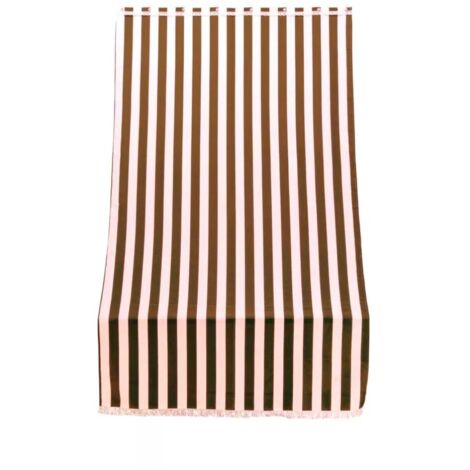 tenda da sole con anelli per porta essenza righe marroni h 300 x 140 cm