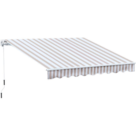 Tenda da sole con manovella, a bracci articolati, protezione solare, montaggio a parete, per balcone, telaio in alluminio 3 x 2,5 m