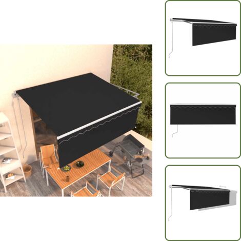 Tenda da sole con parasole - vidaXL Tenda Sole Retrattile Automatica con Parasole 4,5x3m Antracite - Tenda da sole esterna
