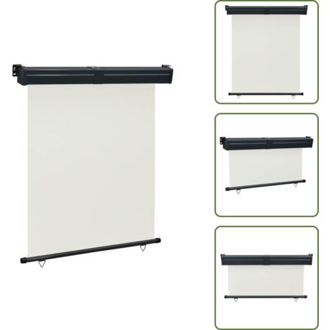 Tenda da sole con rullo - vidaXL Tendalino Laterale per Balcone 145x250 cm Crema - Tenda da sole con funzione autobloccante