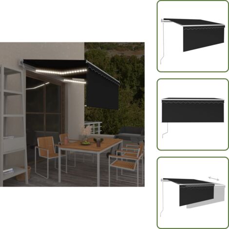 Tenda da sole con telecomando - vidaXL Tenda Automatica con Sensore Vento Parasole 3,5x2,5 m Antracite - Tenda da sole antracite