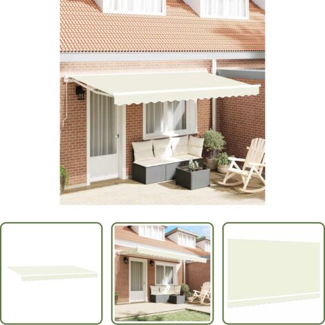 Tenda da sole crema -  Telo di ricambio per tenda da sole Crema 4 x 2 m Poliestere