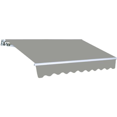 Tenda da sole estensibile 250 x 200 centimetri tenda parasole barra quadra tenda da sole con manovella colore grigio cenere