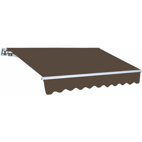 Tenda da sole estensibile 250 x 200 centimetri tenda parasole barra quadra tenda da sole con manovella colore marrone