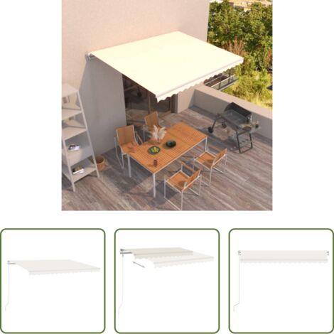 Tenda da sole esterna -  Tenda da Sole Retrattile Manuale 450x350 cm Crema