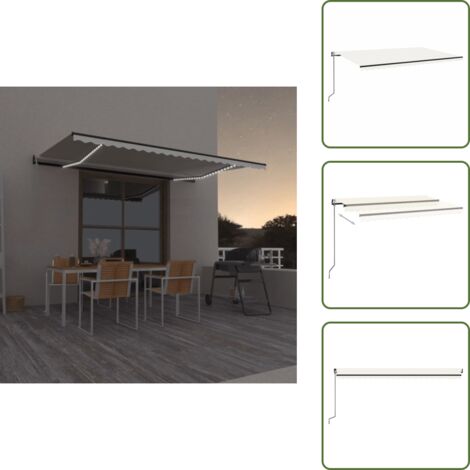 Tenda da sole esterna - vidaXL Tenda Automatica con Sensore Vento e LED 500x300 cm Crema - Tenda retrattile