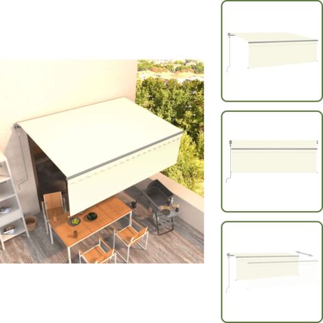 Tenda da sole esterna - vidaXL Tenda da Sole Retrattile Automatica con Parasole 4x3 m Crema - Tenda da sole crema