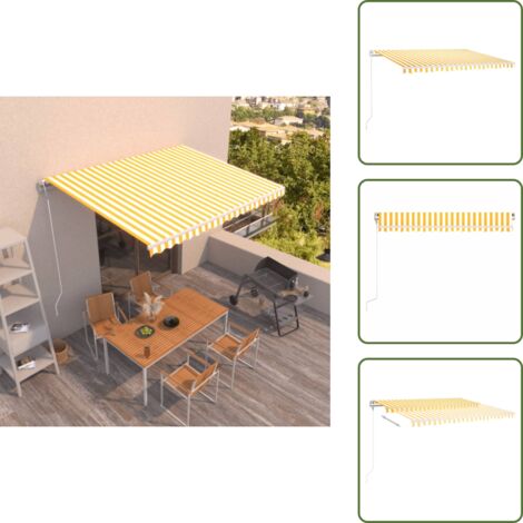 Tenda da sole gialla e bianca - vidaXL Tenda da Sole Retrattile Automatica 450x300 cm Gialla e Bianca - Tenda da sole alluminio