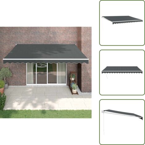 Tenda da sole in alluminio - vidaXL Tenda da Sole Retrattile Antracite 4,5x3 m Tessuto e Alluminio - Tenda da sole in tessuto
