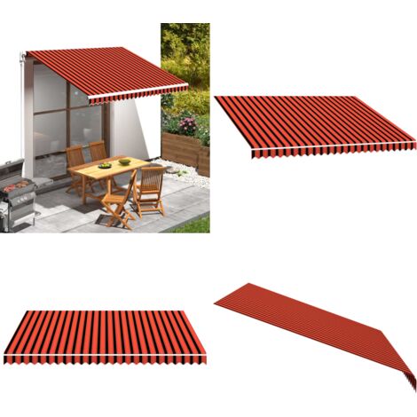 Tenda da Sole in Tela Arancione e Marrone 350x250 cm - Tela da sole - Parasole da giardino