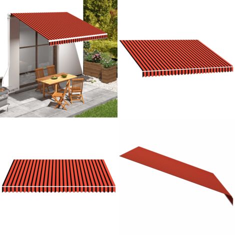Tenda da Sole in Tela Arancione e Marrone 400x300 cm - Tela da sole - Parasole da giardino