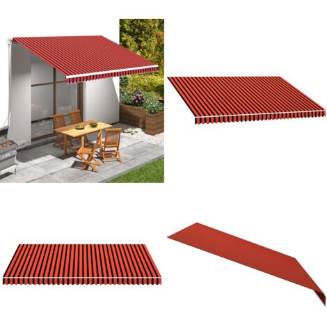 Tenda da Sole in Tela Arancione e Marrone 450x300 cm - Tela da sole - Parasole da giardino