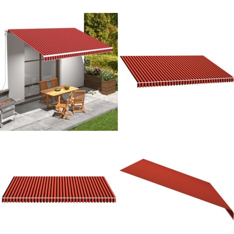 Tenda da Sole in Tela Arancione e Marrone 500x300 cm - Tela da sole - Parasole da giardino