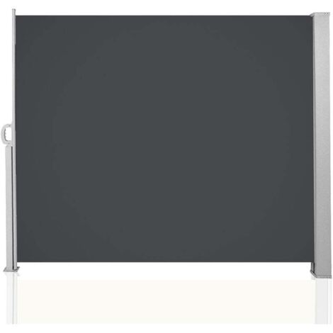 Tenda da sole laterale ALOVZE Tenda da sole laterale retrattile Schermo per la privacy Schermo per esterni per giardino Balcone Terrazza Grigio 160x300cm