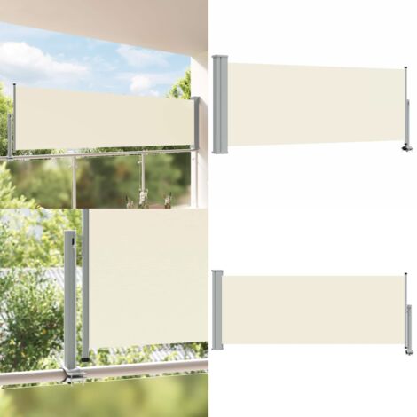 Tenda da Sole Laterale Retrattile 100 x 300 cm Crema - Tenda da balcone - Tenda retrattile