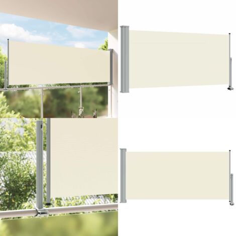 Tenda da Sole Laterale Retrattile 120 x 300 cm Crema - Tenda da balcone - Tenda retrattile
