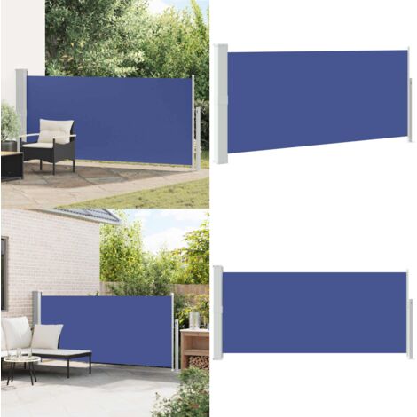 Tenda da Sole Laterale Retrattile 140 x 300 cm Blu - Tenda da sole retrattile - Tenda da giardino