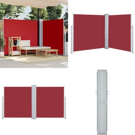 Tenda da Sole Laterale Retrattile 170x600 cm Rossa - Tenda retrattile - Protezione dal sole