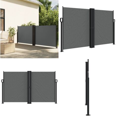 Tenda da Sole Laterale Retrattile Antracite 140x1200 cm - Tenda da giardino - Tenda da sole retrattibile