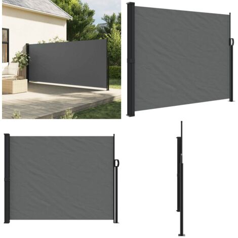 Tenda da sole laterale retrattile antracite 160x300 cm - Tenda da giardino - Tenda retrattile