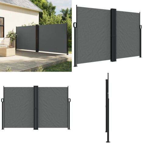 Tenda da Sole Laterale Retrattile Antracite 160x600 cm - Tenda da sole retrattile - Schermo da privacy