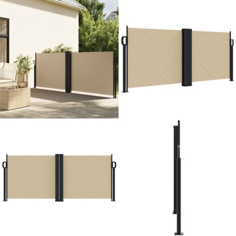 Tenda da Sole Laterale Retrattile Beige 100x600 cm - Tenda da sole retrattile - Tenda da giardino