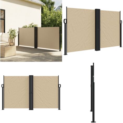 Tenda da Sole Laterale Retrattile Beige 140x1000 cm - Tenda da sole retrattile - Protezione da sole