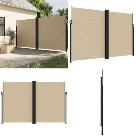 Tenda da Sole Laterale Retrattile Beige 220x1200 cm - Tenda da sole retrattile - Tenda da giardino