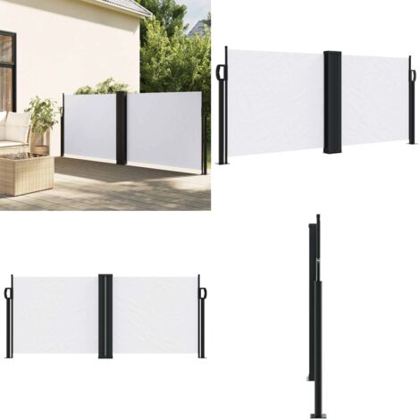Tenda da Sole Laterale Retrattile Bianca 100x600 cm - Tenda da giardino - Tenda da balcone