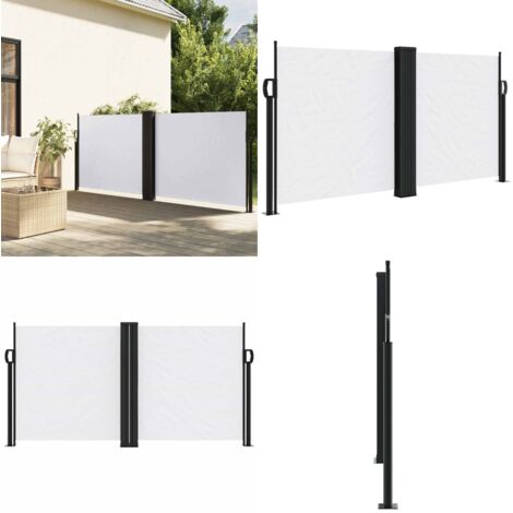 Tenda da Sole Laterale Retrattile Bianca 120x1200 cm - Tenda da sole retrattibile - Tenda da giardino