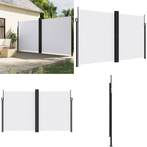 Tenda da Sole Laterale Retrattile Bianca 200x1200 cm - Tenda da sole retrattile - Schermo da privacy