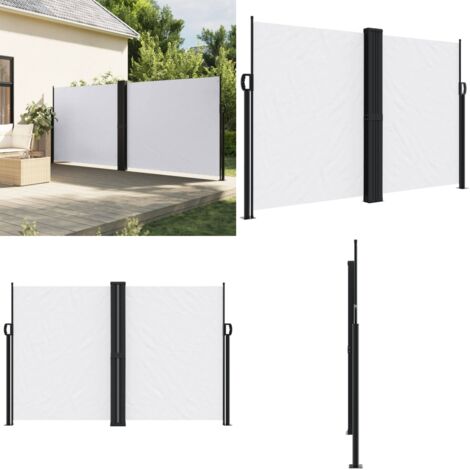 Tenda da Sole Laterale Retrattile Bianco 160x600 cm - Tenda da giardino - Tenda da balcone