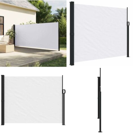 Tenda da Sole Laterale Retrattile Bianco 160x600 cm - Tenda da sole retrattile - Ombreggiatura da giardino