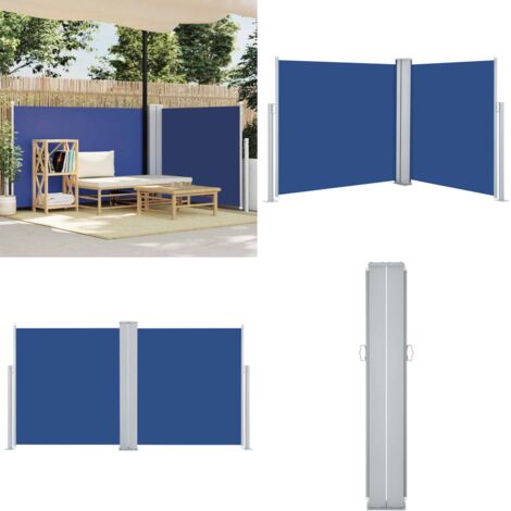 Tenda da Sole Laterale Retrattile Blu 100x600 cm - Tenda da sole per giardino - Tenda per privacy